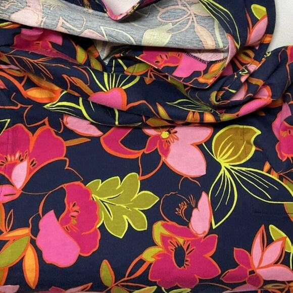 Lands' End NWOT V-Neck Sleeveless Floral 100%Cotton Shift Dress Large 14 W 14W - Picture 7 of 8